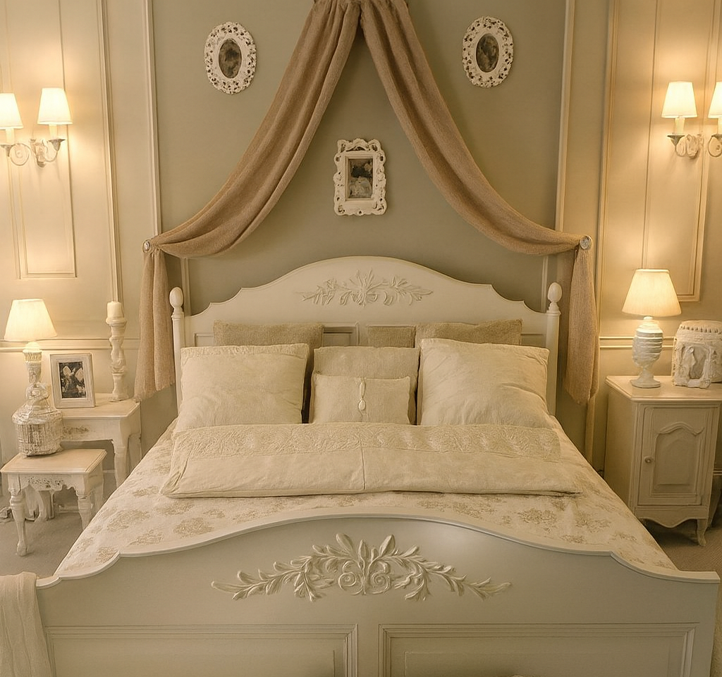 Arc Complete Bed Canopy Set  Linen Look Recycled Semi Sheer Voile  4 Colours