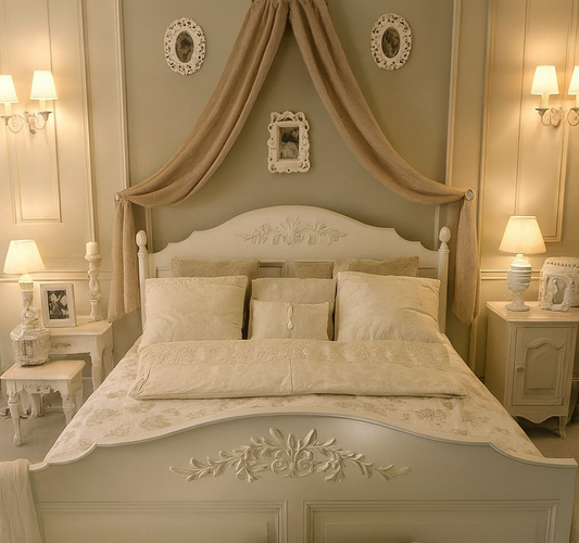 Arc Complete Bed Canopy Set  Linen Look Recycled Semi Sheer Voile  4 Colours