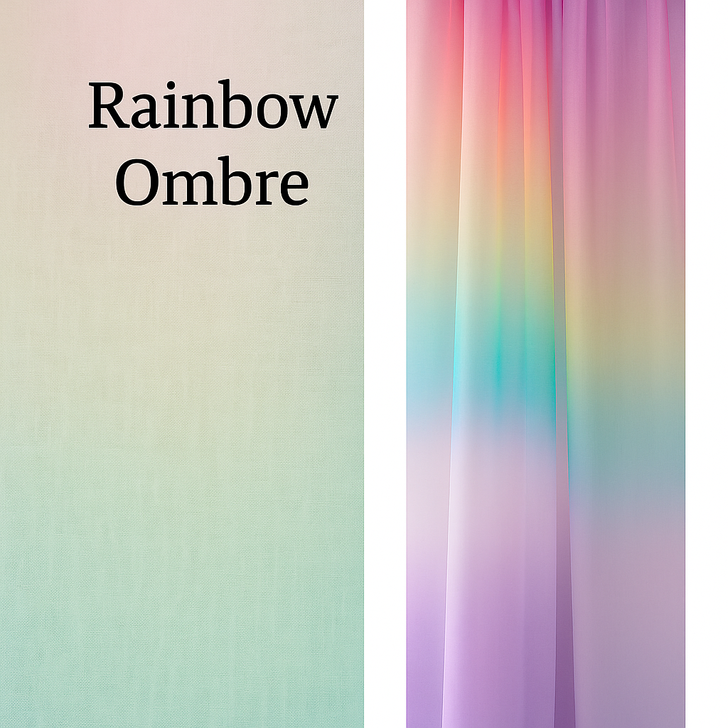 Rainbow Ombre Complete Canopy Set with Vibrant Ombre Drapes and Arc Frame