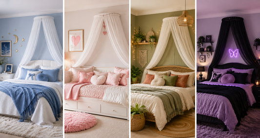 Modern Teenage Girl Bedroom Ideas with a Bed Canopy